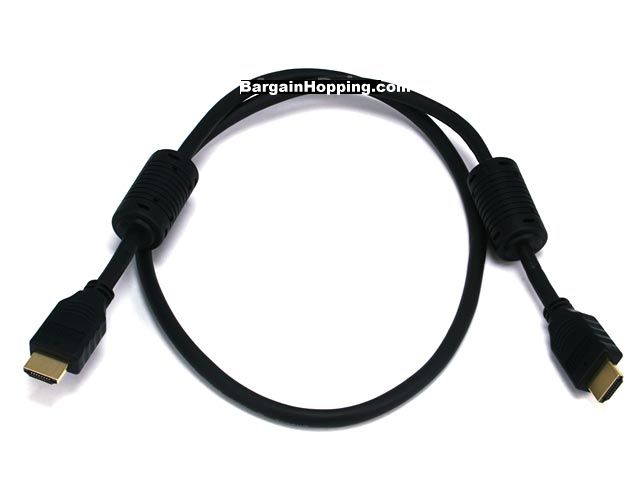 3' 28AWG High Speed HDMI Cable w/Ferrite Cores - Black